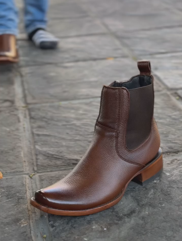 Dark brown Italian handmade ankle boots