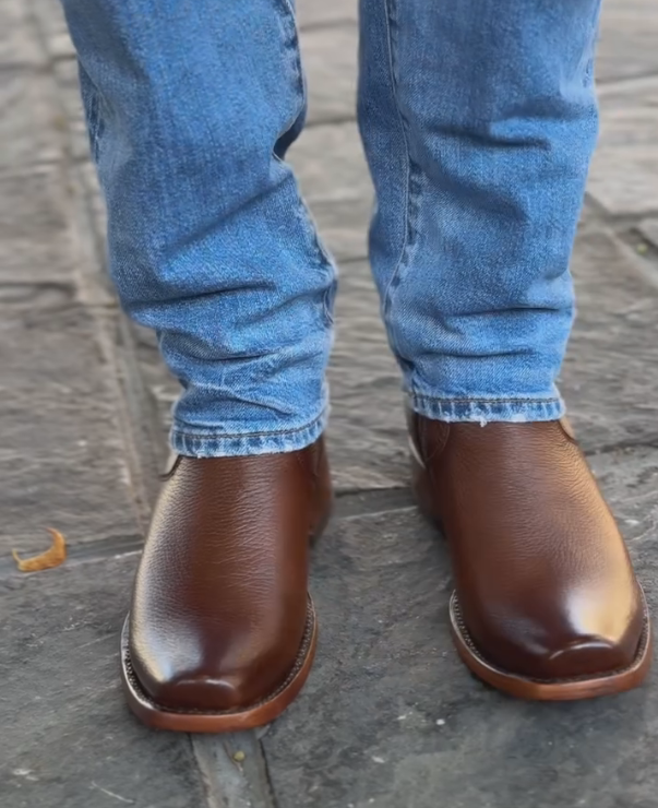 Dark brown Italian handmade ankle boots