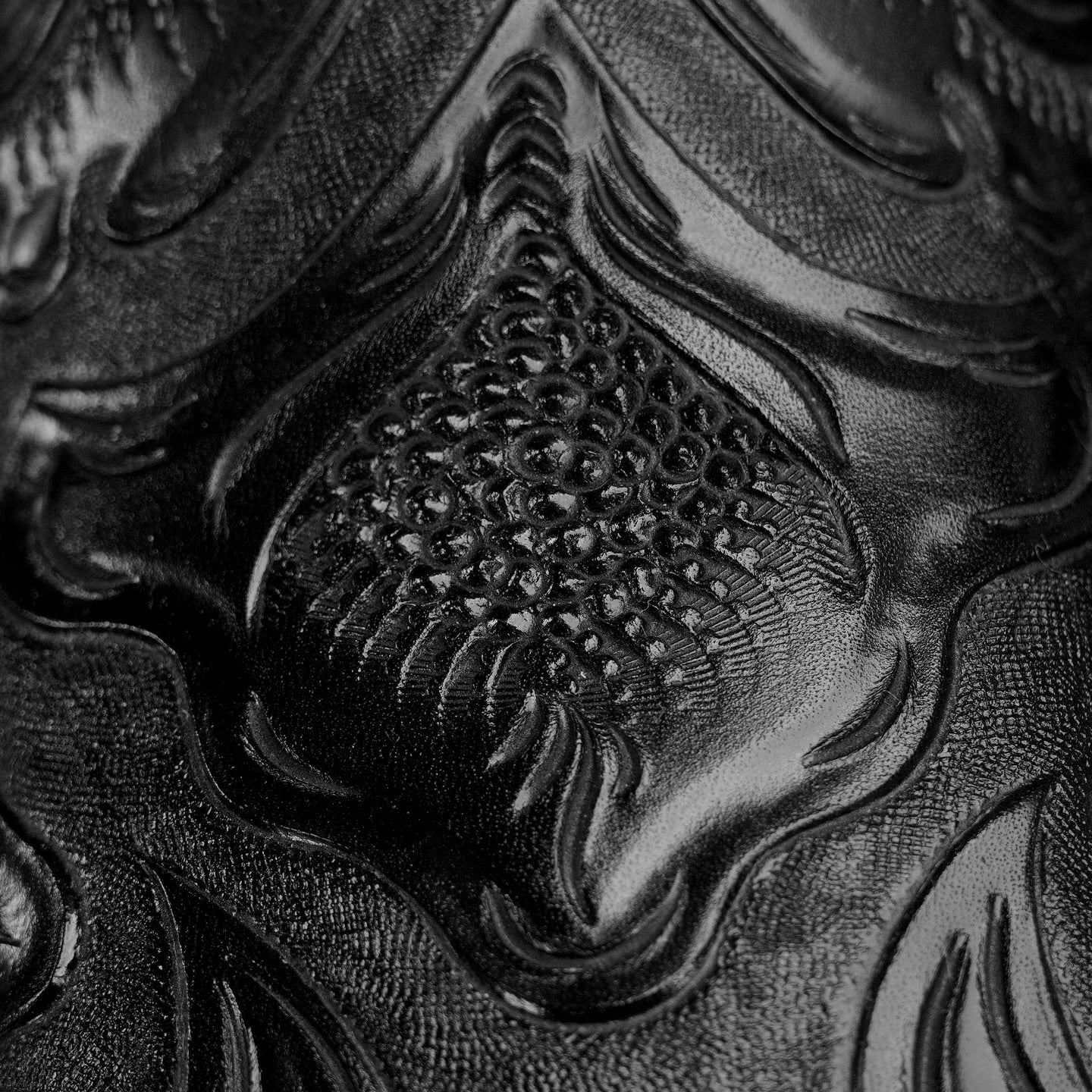 Black carved cowboy boots