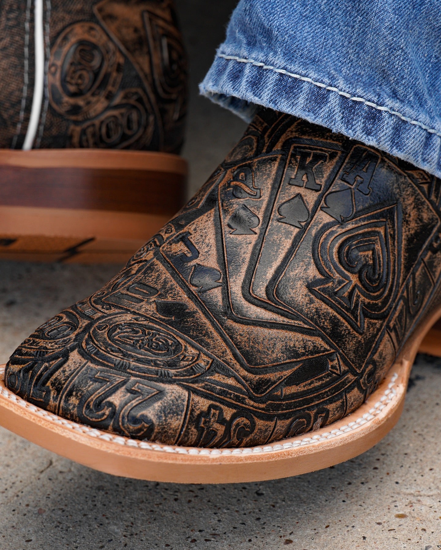 Flush carved high cowboy boots