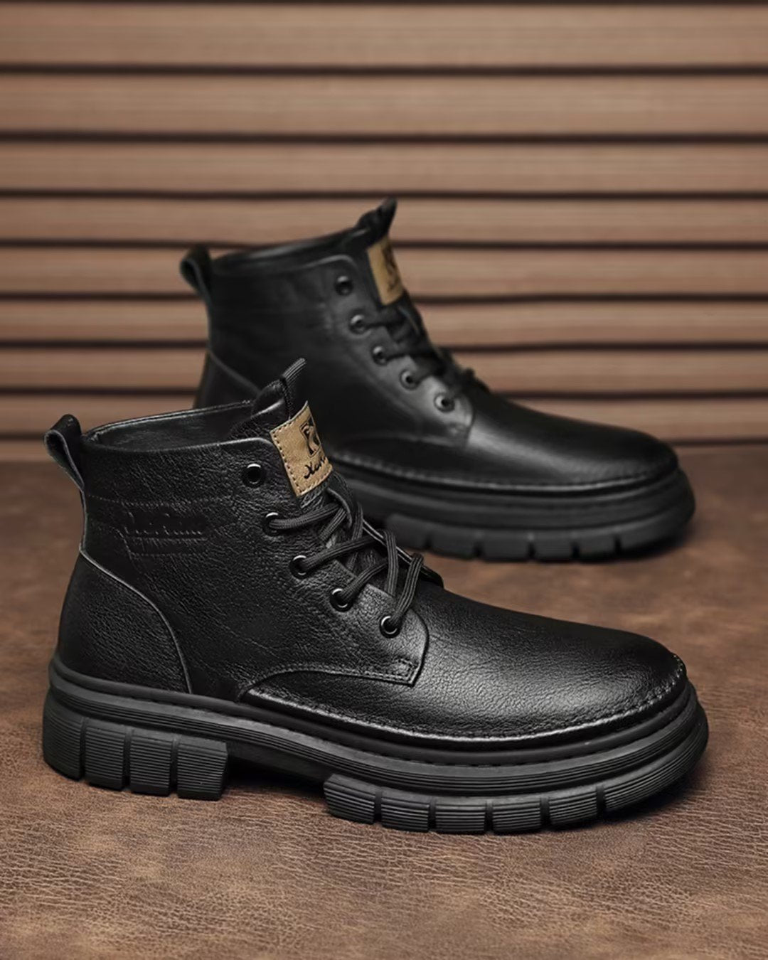 Lace-up casual velvet martin boots