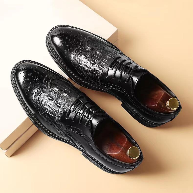 Men's Textured Italian Handmade Leather Shoes