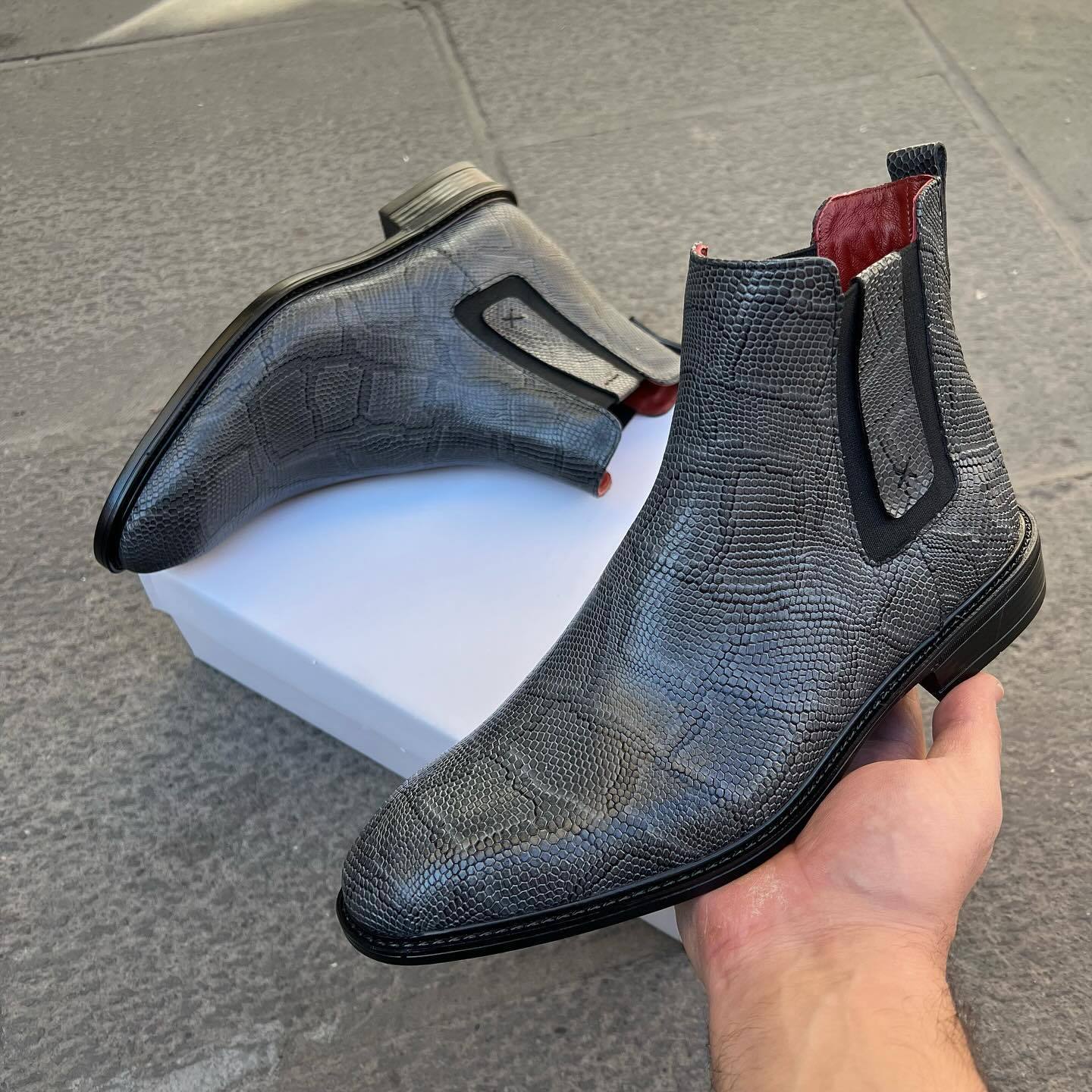 Python patterned casual Martin boots