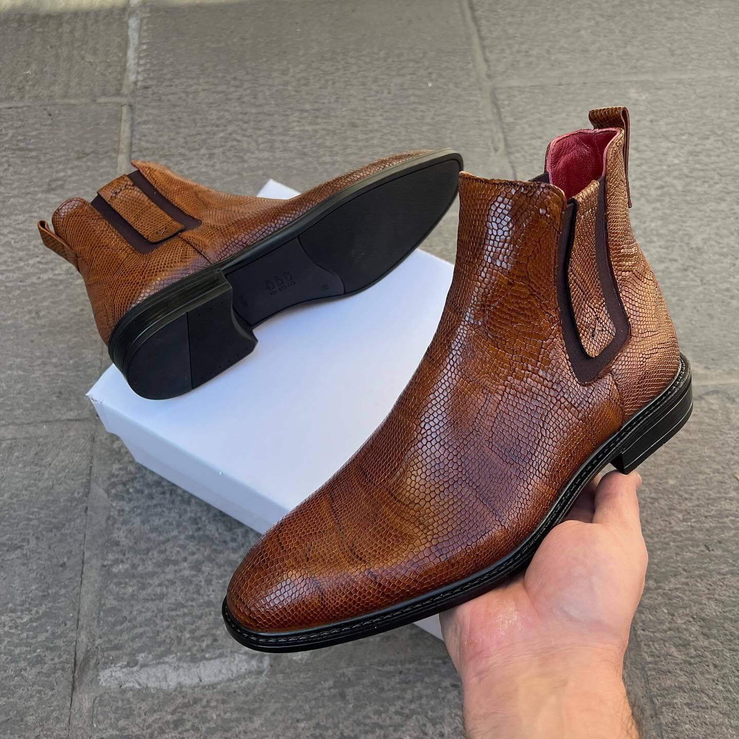 Python patterned casual Martin boots