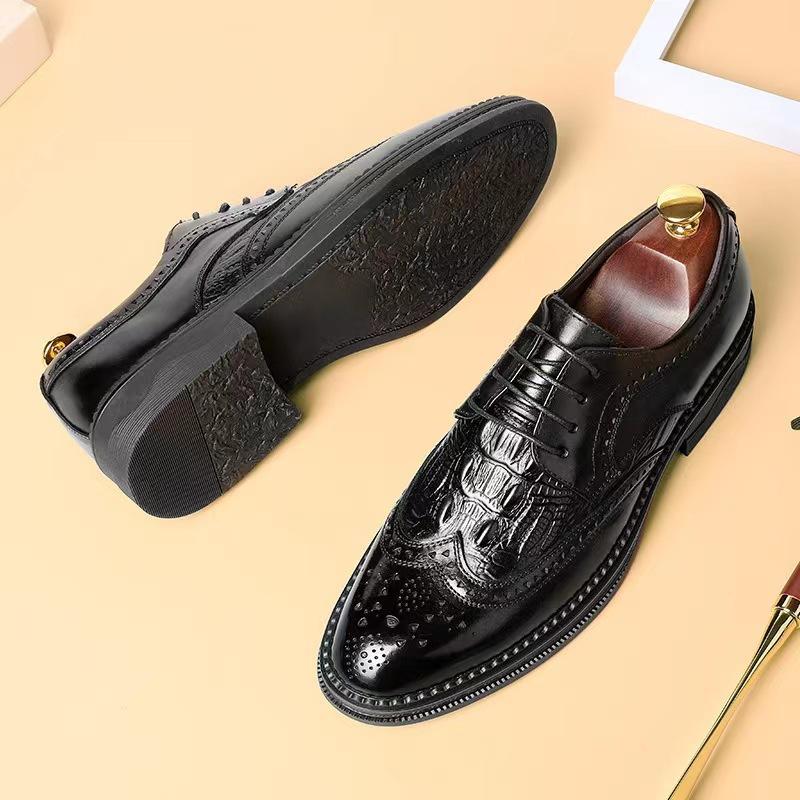 Men's Textured Italian Handmade Leather Shoes