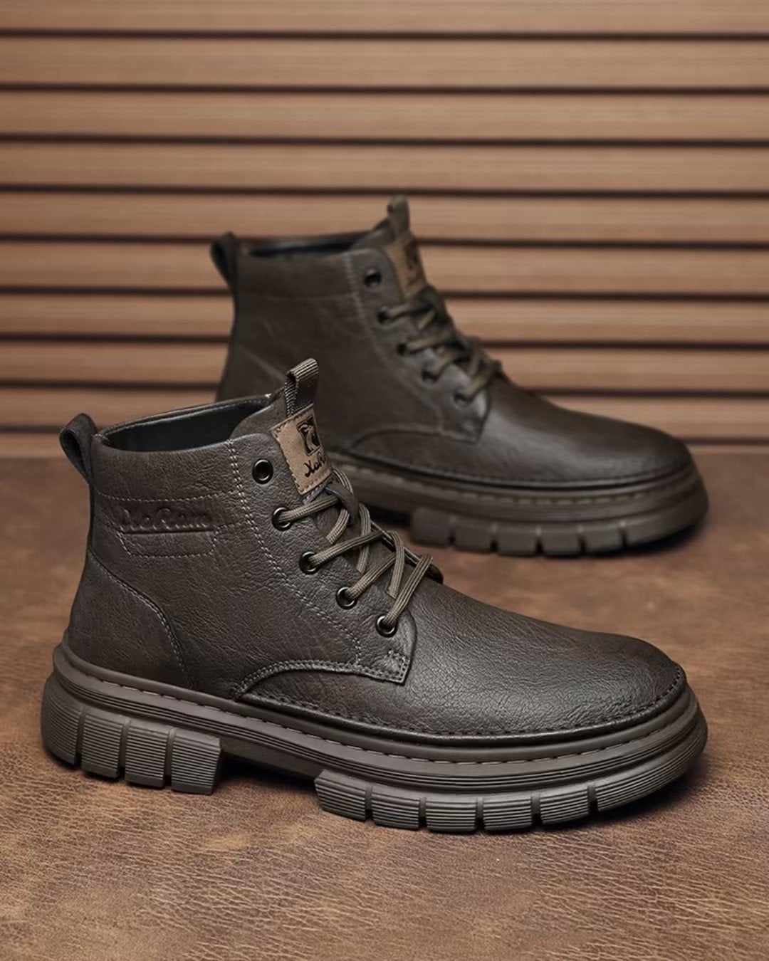Lace-up casual velvet martin boots