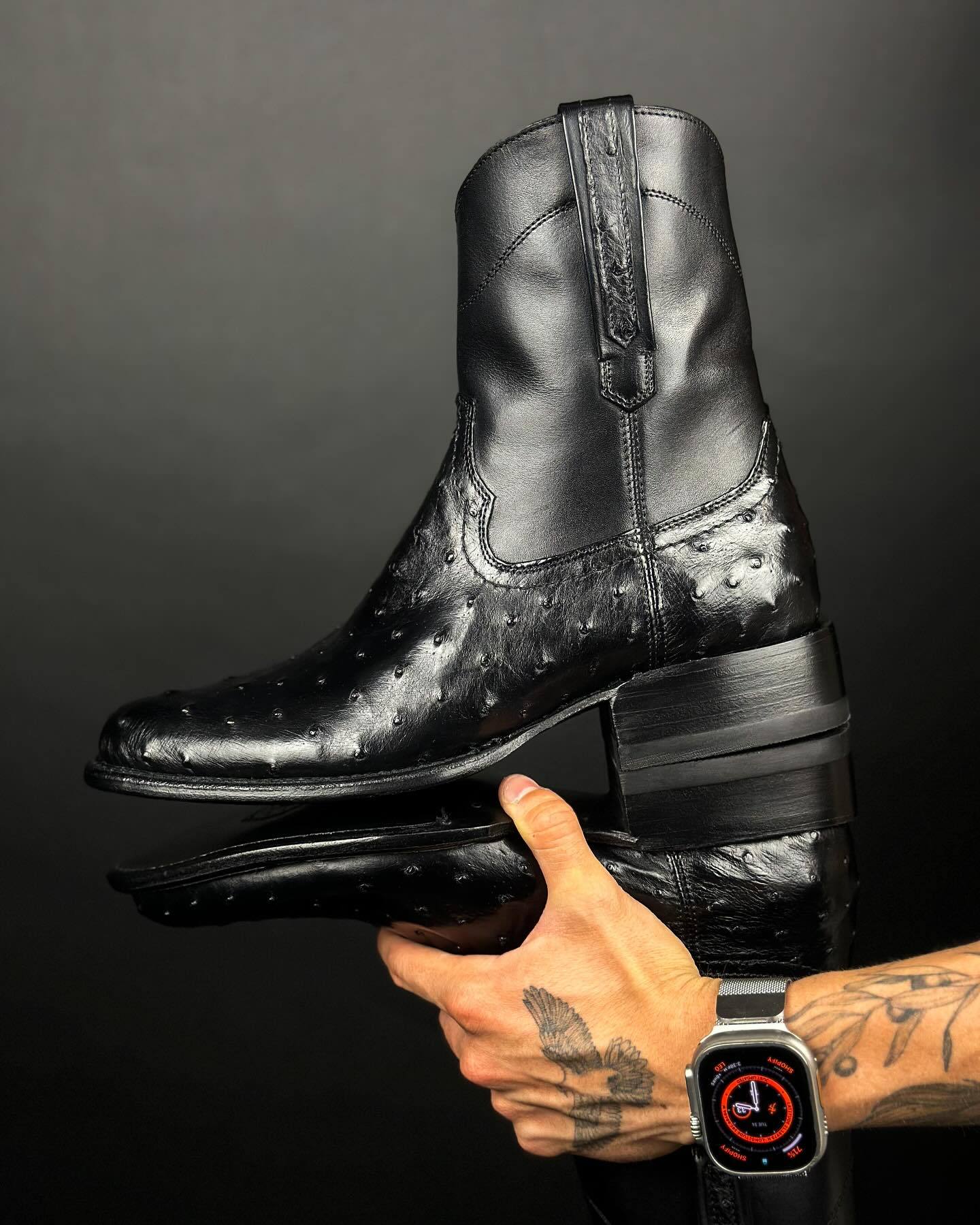 Black Warrior Italian Leather Boots