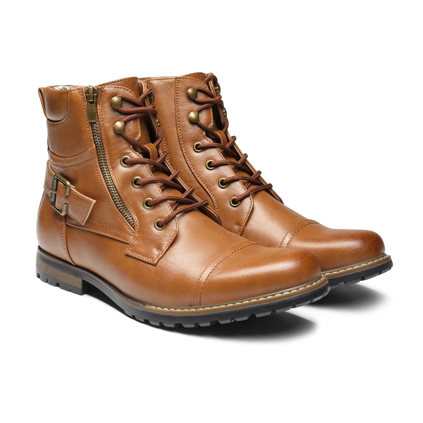 High cut genuine leather men's oversized breathable leather shoes