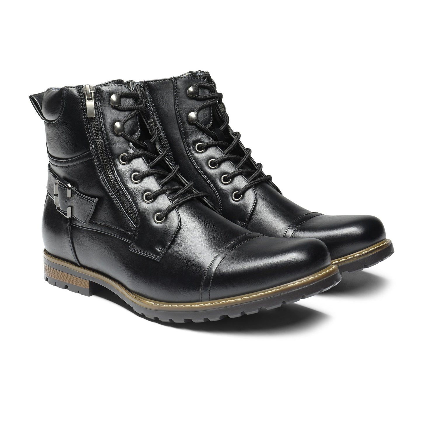 High cut genuine leather men's oversized breathable leather shoes