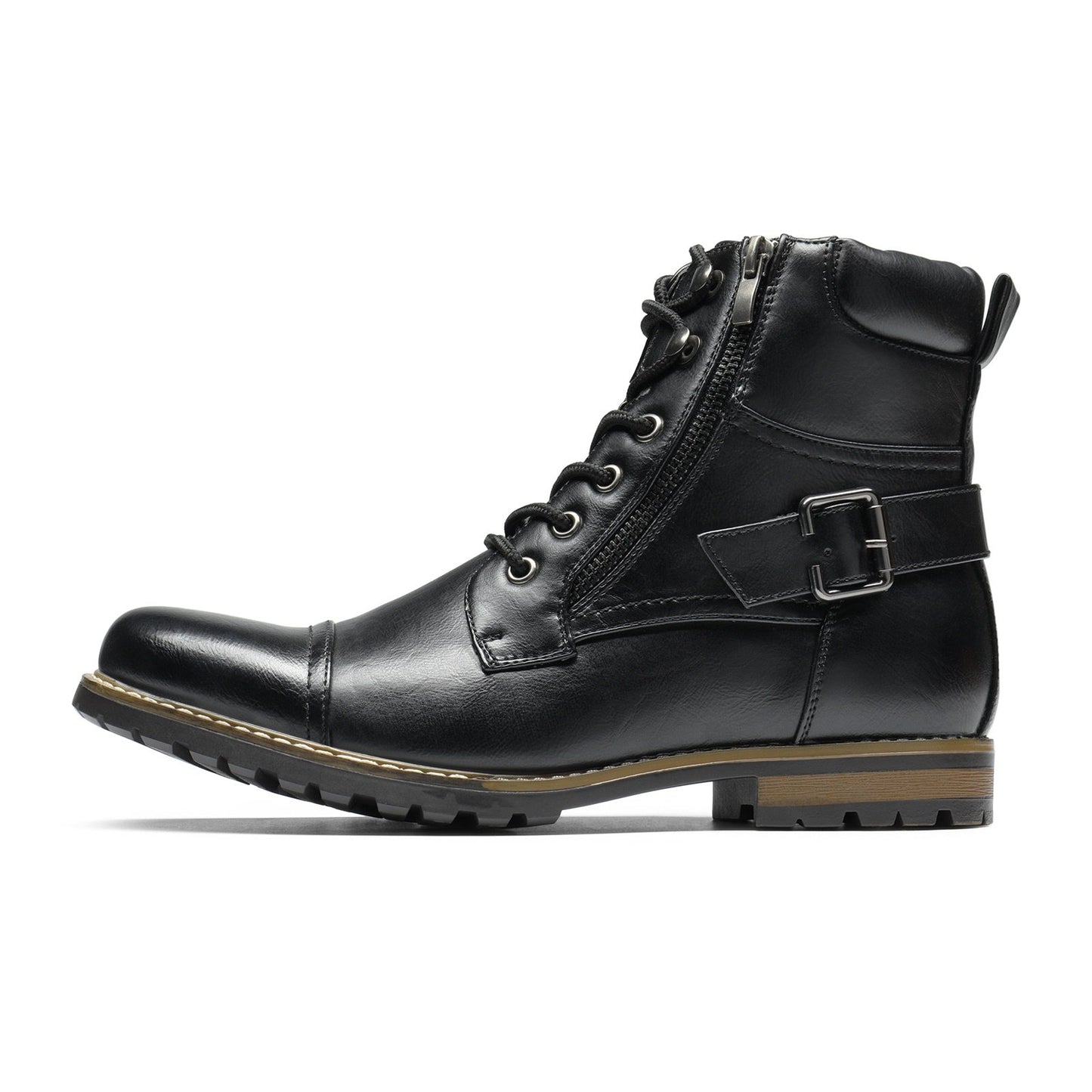 High cut genuine leather men's oversized breathable leather shoes