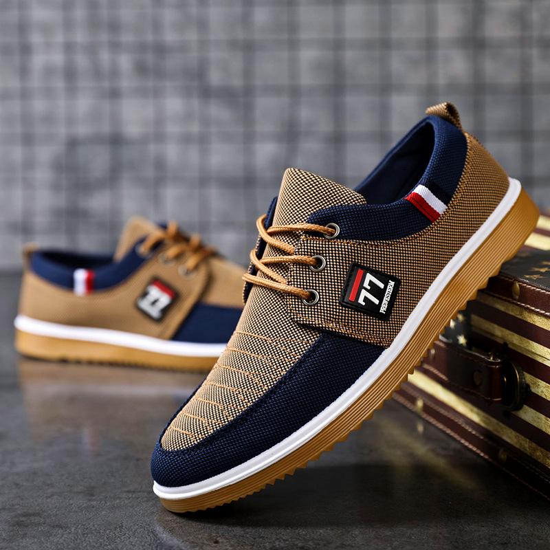 Breathable canvas lace men's shoes
