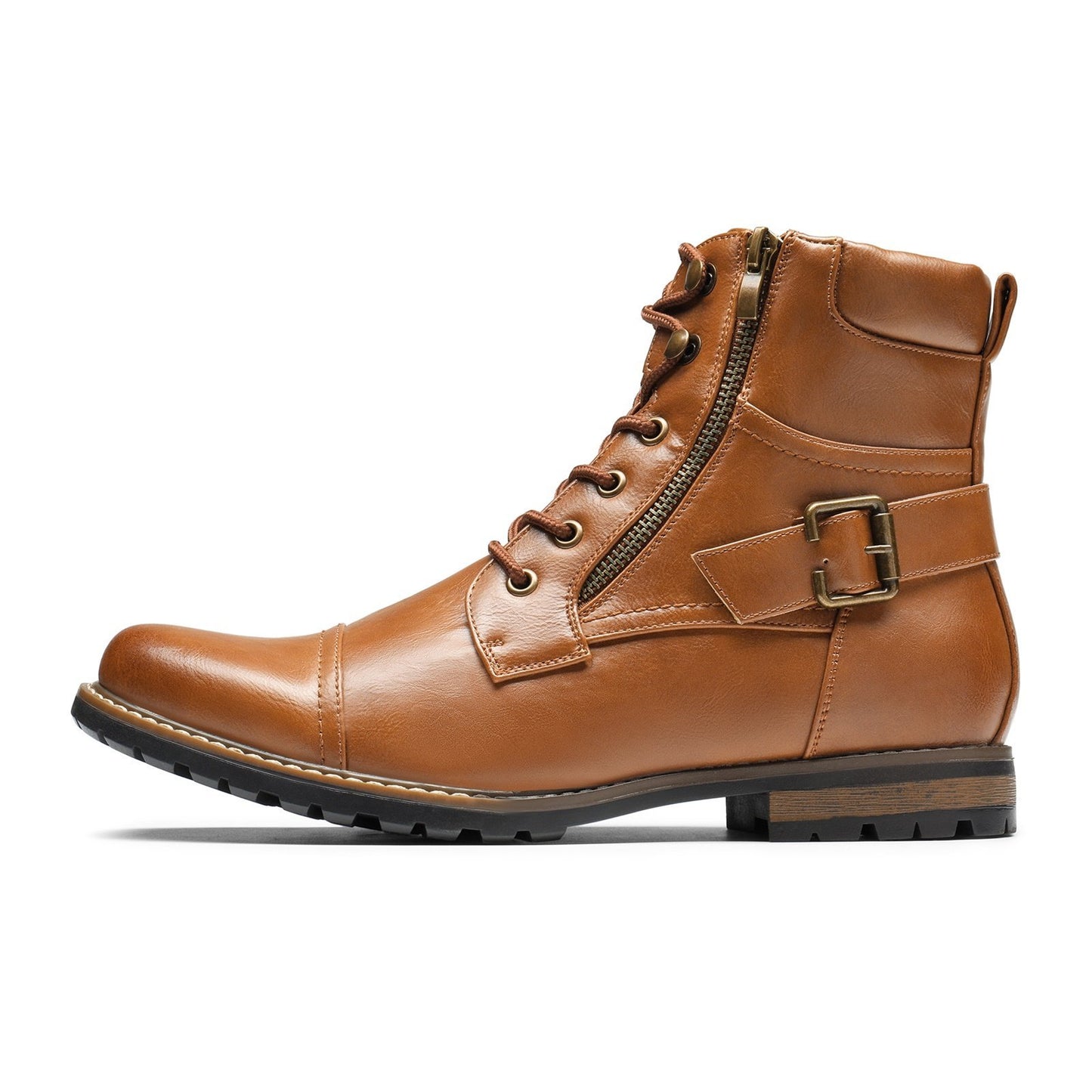 High cut genuine leather men's oversized breathable leather shoes