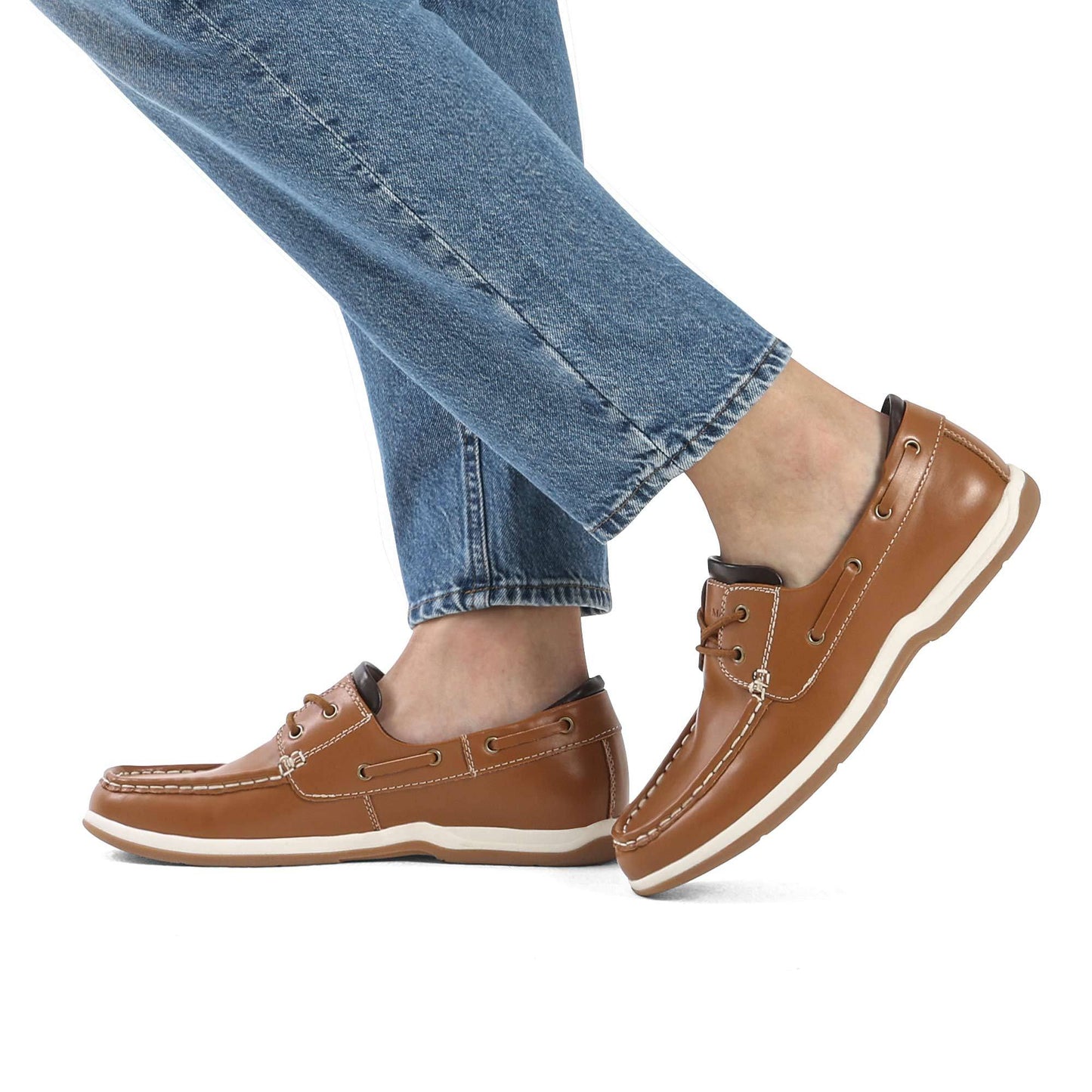 Sailing genuine leather men's oversized breathable leather shoes