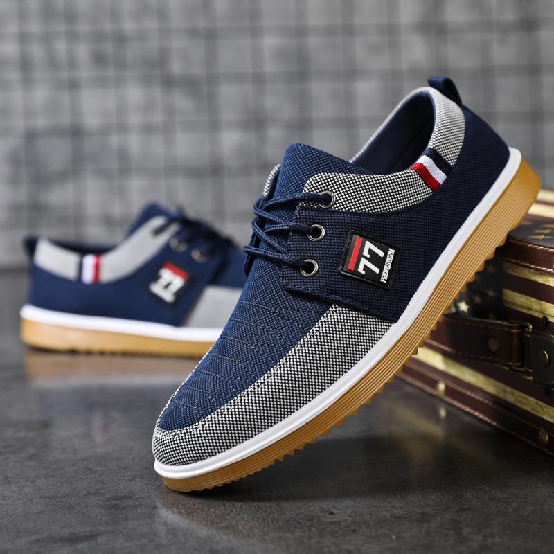 Breathable canvas lace men's shoes