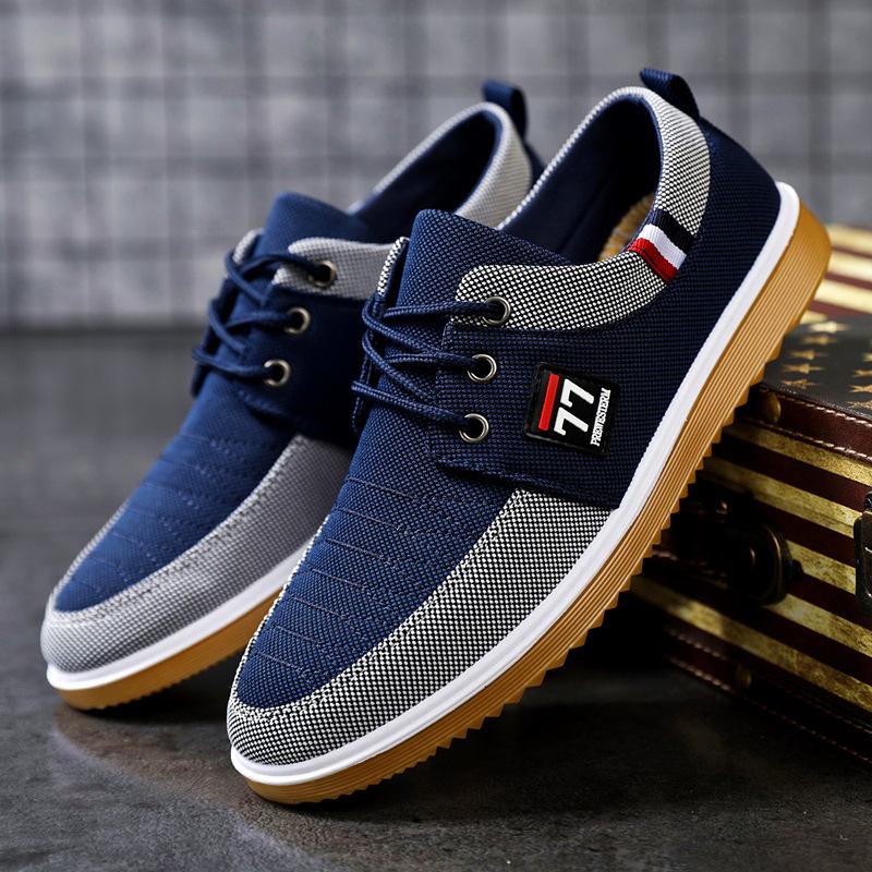Breathable canvas lace men's shoes