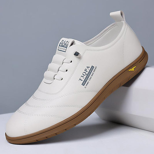 Round head casual white shoes