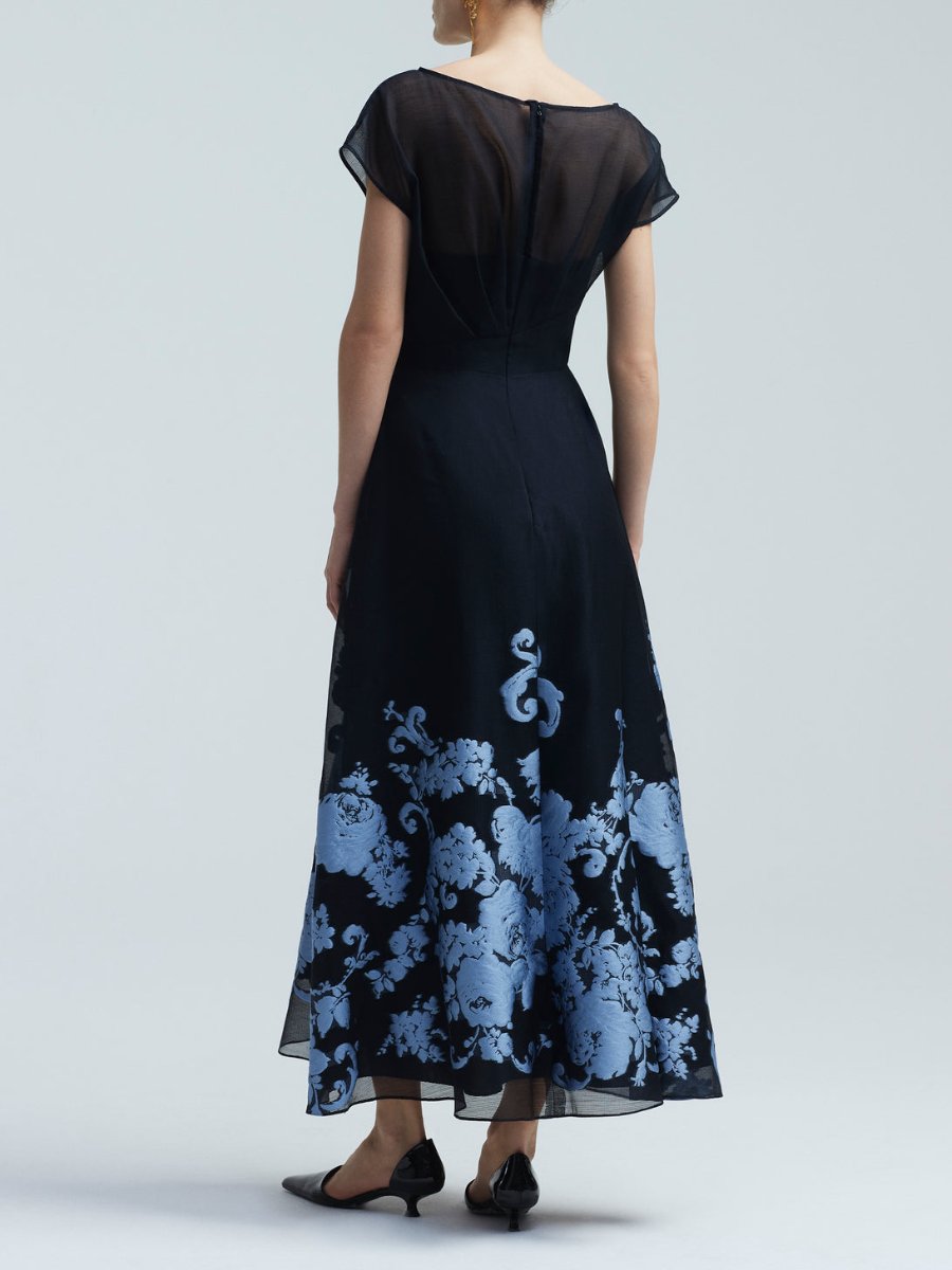 Baroque Floral Maxi Dress For Event