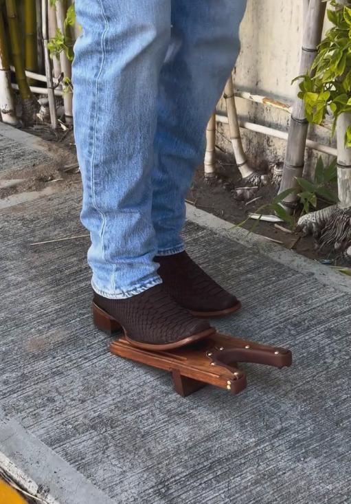 Croc-print high-top zip-up denim boots