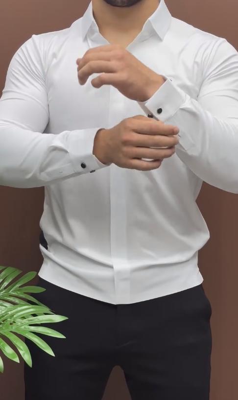White slim-fit shirt