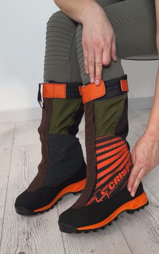 Orange double-layer buckle automatic tightening shoelaces cold-proof and waterproof high boots