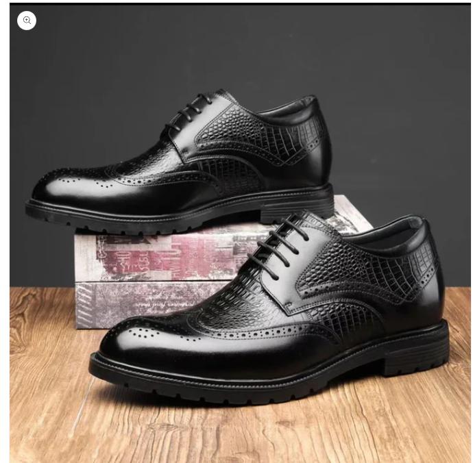 Men's Italian handmade leather elegant thick-soled velvet shoes
