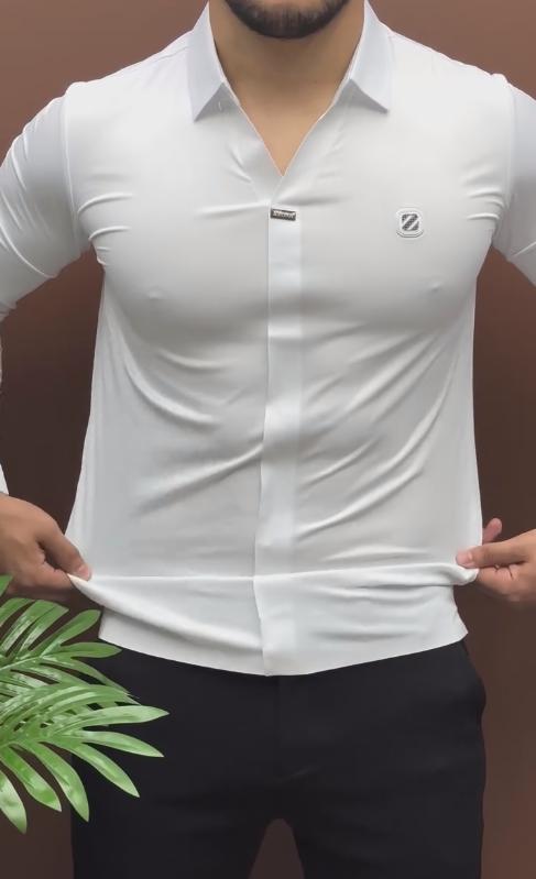 White slim-fit shirt