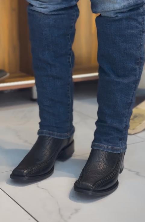 Textured Woven Italian Handmade Genuine Leather Boots