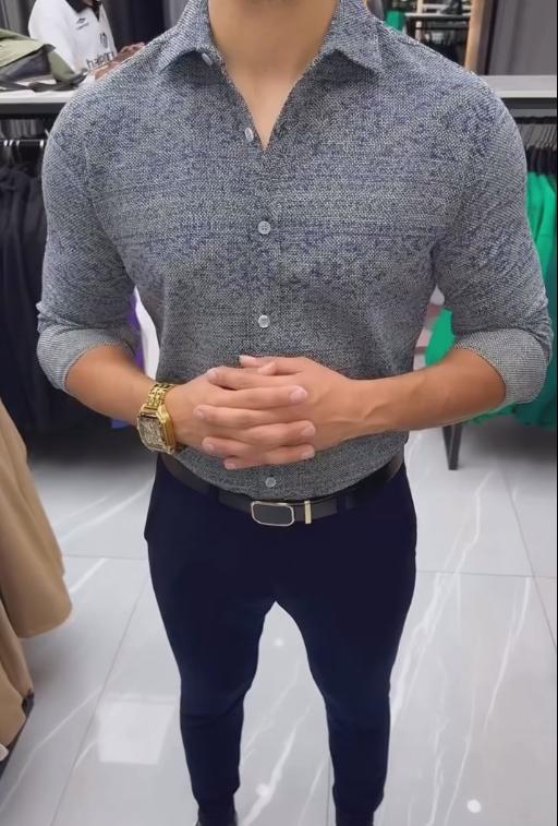Cotton Grid Long Sleeve Shirt