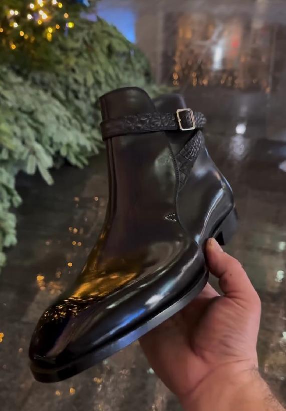 Black Knight Gentleman Italian Leather Shoes