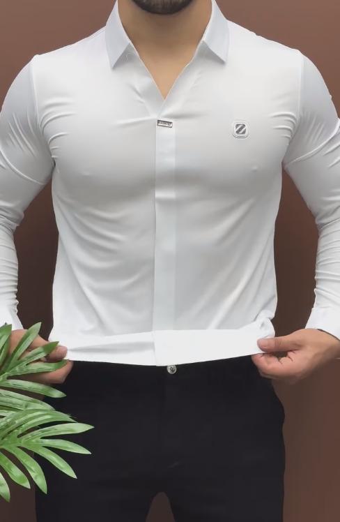 White slim-fit shirt