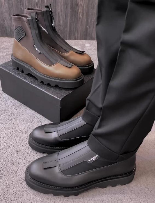 Zipper Fashion Winter Warm Leather Boots