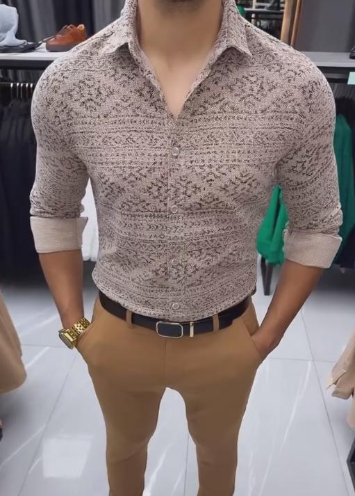 Cotton Grid Long Sleeve Shirt