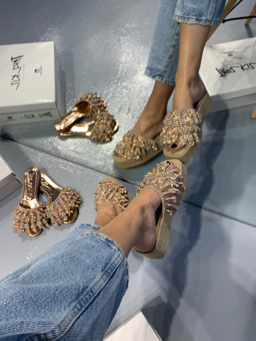 Gold Hem Sandals