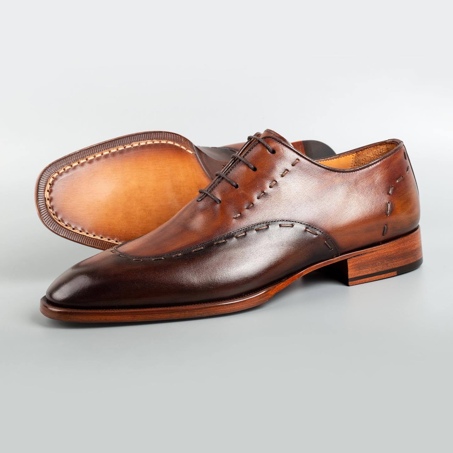 Retro lace-up high-end Italian handmade leather shoes