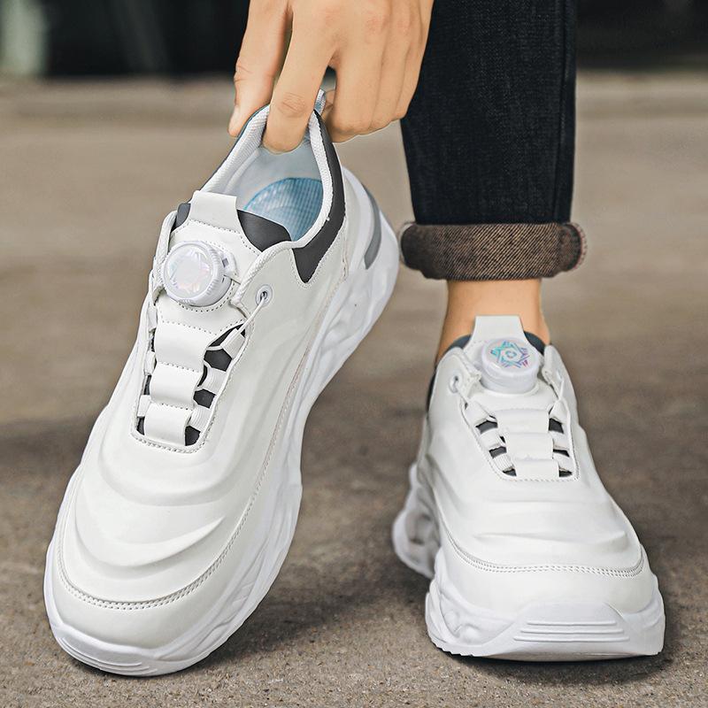 Button-fastening sports casual thick-soled wear-resistant shoes