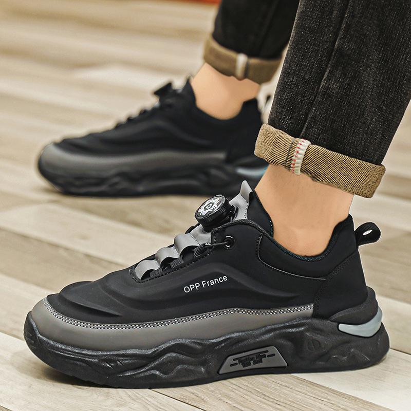 Button-fastening sports casual thick-soled wear-resistant shoes