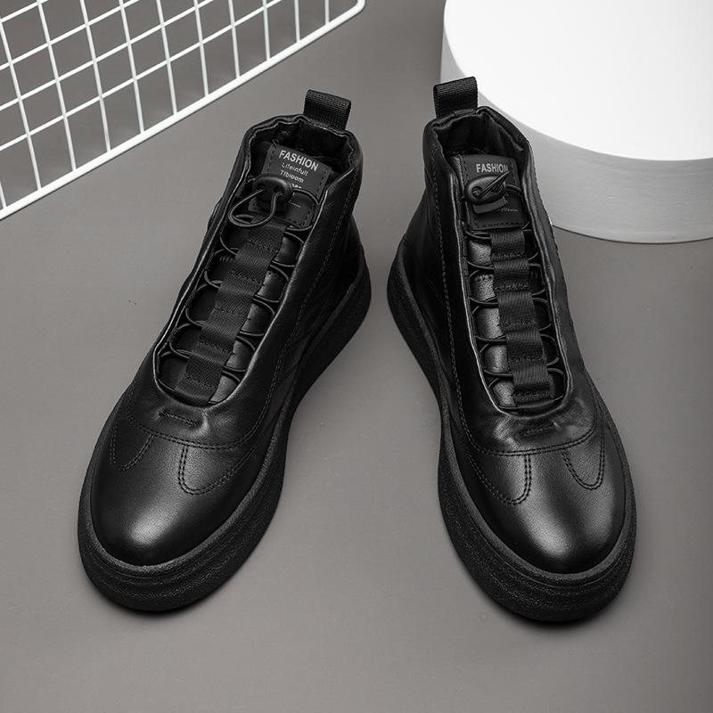 High end leather plush soft sole correction casual shoes