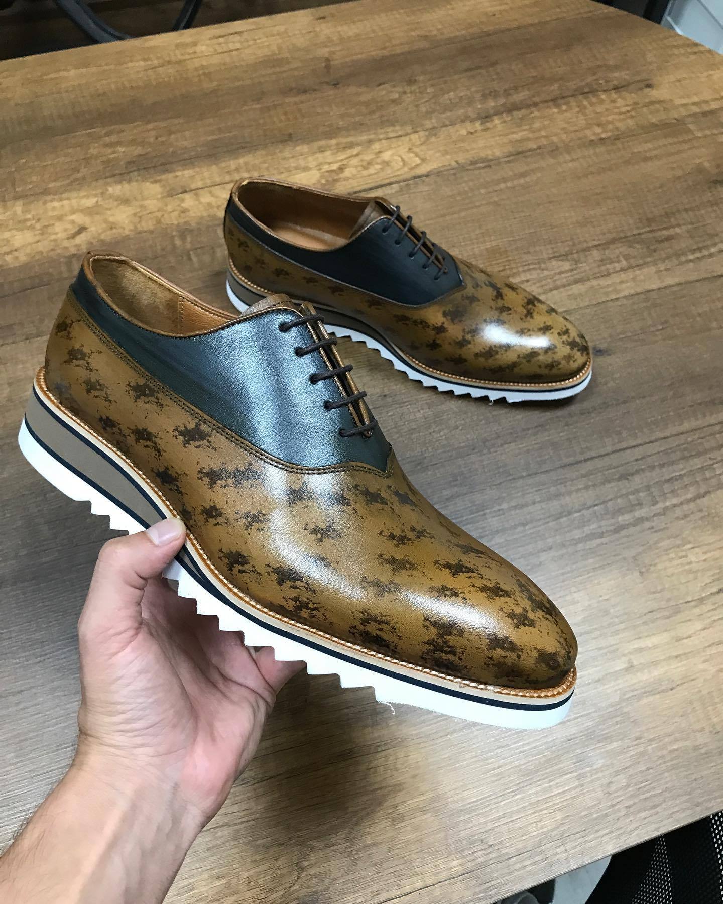 Brown spotted sneakers