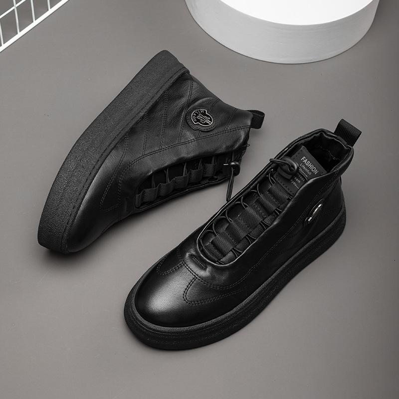 High end leather plush soft sole correction casual shoes