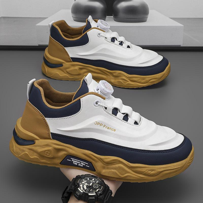 Button-fastening sports casual thick-soled wear-resistant shoes