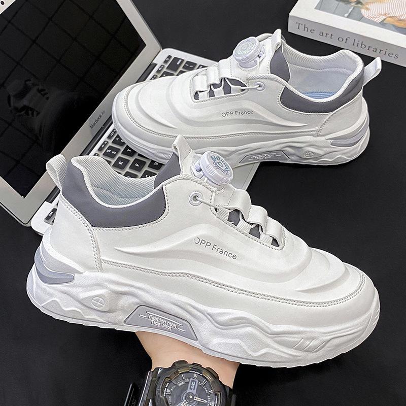 Button-fastening sports casual thick-soled wear-resistant shoes