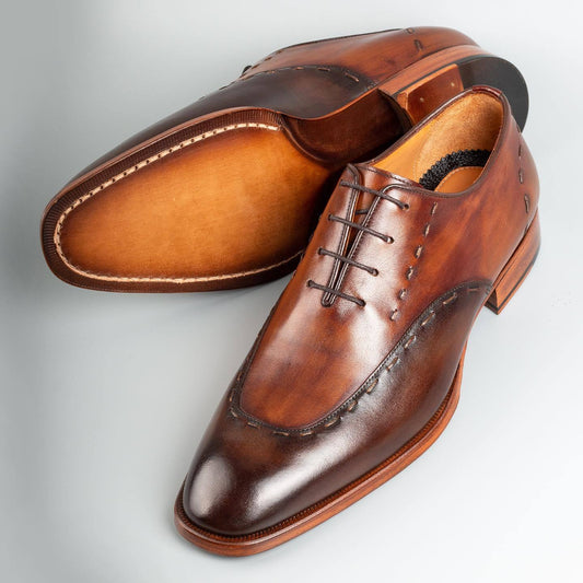 Retro lace-up high-end Italian handmade leather shoes