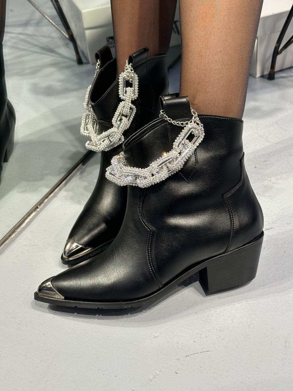 Silver Chain Mid Boot