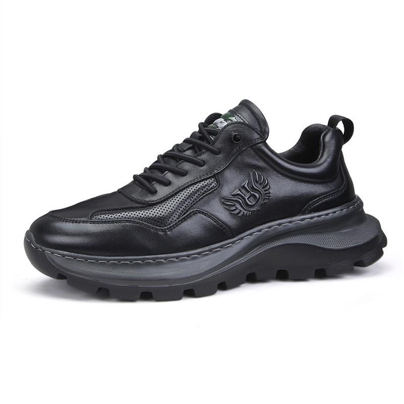 Thick sole pure black thermal correction sports and leisure shoes