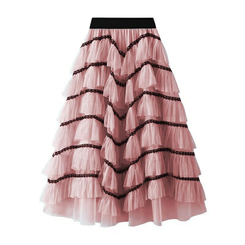 Chic Lace Mesh Skirt