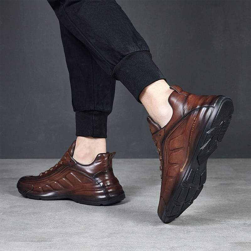 Genuine leather textured Italian shoes