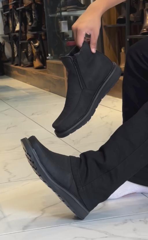 Black Double Zip Casual Boots