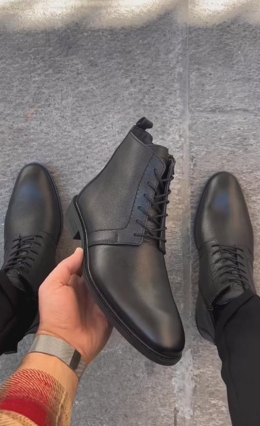 Black Italian handmade leather shoes