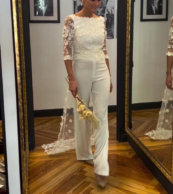 White Lace Cape Trousers