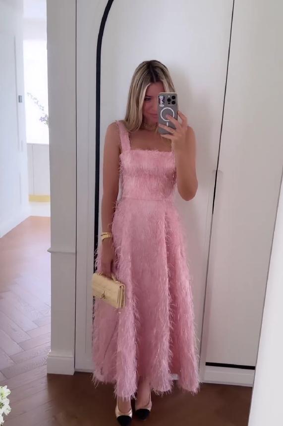 Pink fringe dress